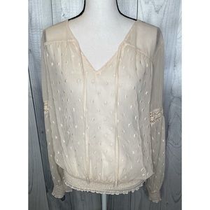 Free People Sheer Swiss Dot Blouse